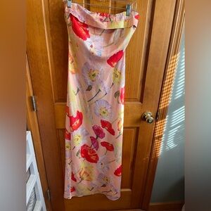 Floral strapless dress